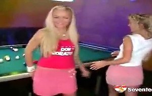 Two blonde teenage lesbos toying their ass