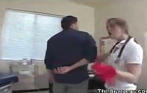 Nurse Sunny Lane cums all over patients cock