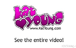 Cute Kat Young strips and pleases herself in her room