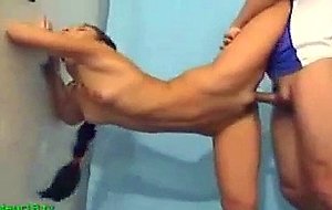 Acrobatic girl fucked from behind