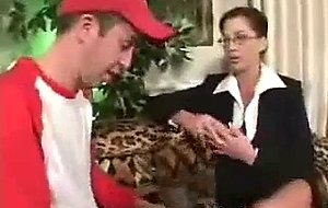 Mature blowjob on a younger guy