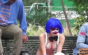 Clown babe mikayla gets pounded on grass