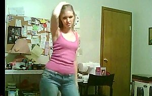 Sexy teen dancing in her room
