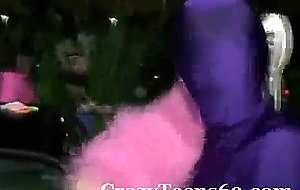 Teen girl fucked on car at rave party
