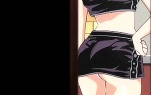 Sexy anime slut in black stockings