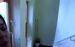 Stunning brunette gall fucked and jizzed
