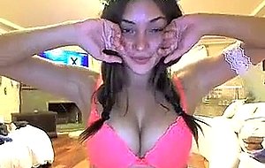 Sexy busty petite slim teen on live webcam