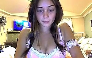 Sexy busty petite slim teen on live webcam
