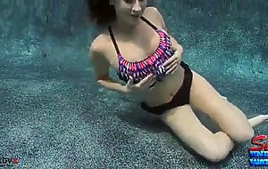 Underwater striptease & masturbation
