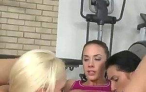 Hot pink pussy licked in lesbian threesome