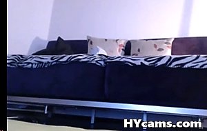 Teen dildoing pussy under the jeans on webcam