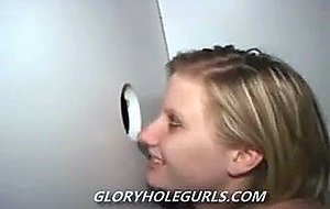Real gloryhole girl swallows loads