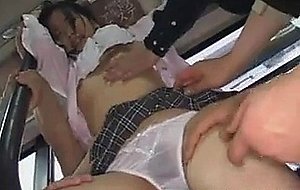 Schoolgirl groupfucked in a crowded bus