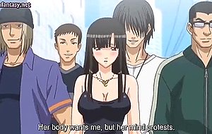 Hot anime babe drilled with toys