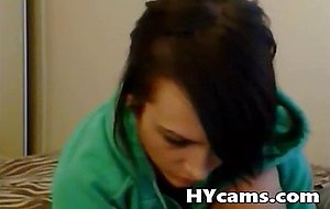 Sexy teen with red panties fingering on webcam