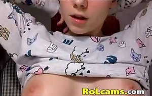 Sexy honey teen in pijama masturbating on webcam