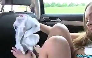 Petite babe fucked in his car 