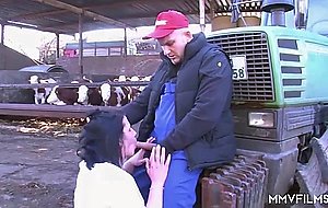 Dirty German chick gets pounded intense at the farm