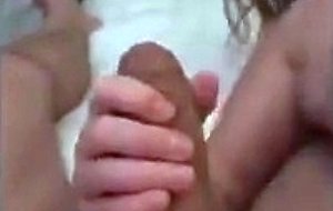 Milf rubs and sucks cock