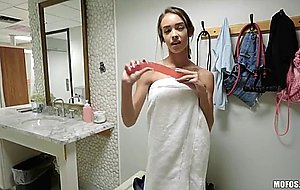 I seduced my sweet black roomie after she pranked on me in the shower!