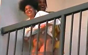Ghetto Slut Fucks And Talks With Neighbor