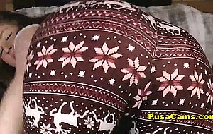 Christmas Yoga Pants on Adorable Chubby Cute and Busty Teen