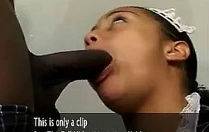 Horny maid takes a huge black cock