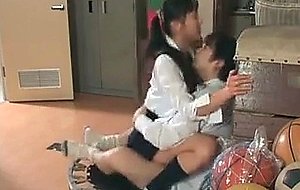 Asian school babes playing sex games in group