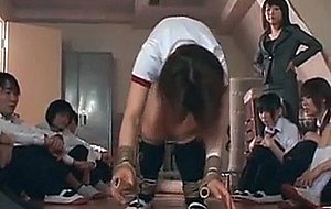 Asian school babes playing sex games in group