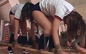 Asian school babes playing sex games in group