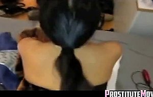 Busty babe shows off all her goods for the camera 