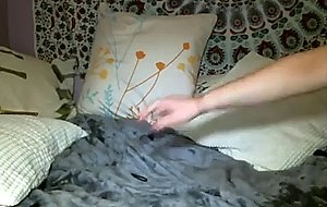 Curvy blonde teen plays with both holes p two