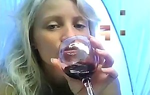 Bottle of wine masturbating during camping