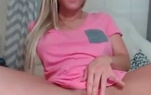 Perfect blonde big tits masturbate