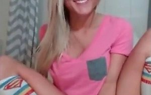 Perfect blonde big tits masturbate