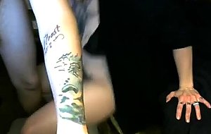 Pretty tattoo girl mouth fucked and failed fuck