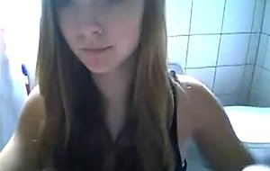 Webcam girl in bathroom