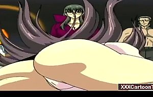 Anime tentacle monster does busty chick
