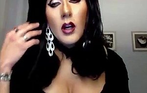 Hot trans cougar wanking her beautiful cock