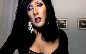 Hot trans cougar wanking her beautiful cock
