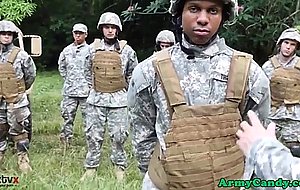 Military hunks fuck and suck outdoors