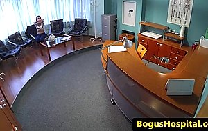 Pretty patient fucked on the reception desk