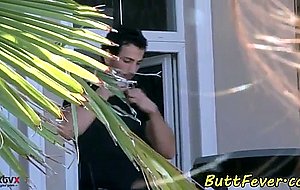 Stunning euro buttfucked and jizzed on ass