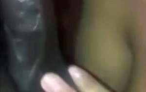Dark skinned bbw stroking and blowing a bbc