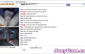 Omegle girl gone crazy after looking my huge cock