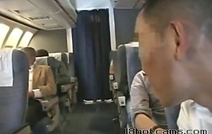 Intense orgy session on a plane 