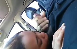 Black girl gives head in the car