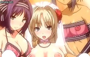 Busty anime babes get pleasured