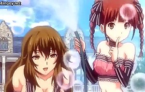 Busty anime babes get pleasured