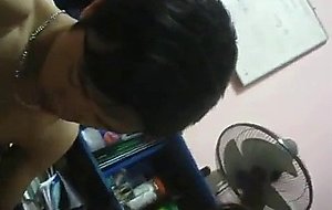 Asian couple fucking on film